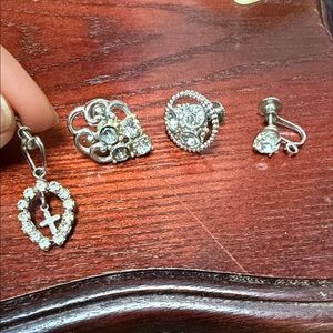 Vintage screw on earrings Jewelry Set
